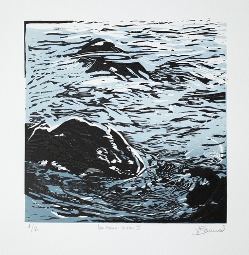 les eaux vives ii_2021_linogravure_30x30cm
